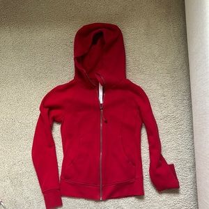 Red Lululemon Zip Up Scuba Hoodie